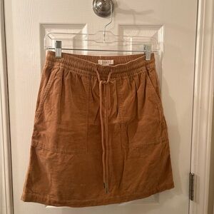 LOFT Burnt Orange Corduroy Drawstring A-Line Skirt